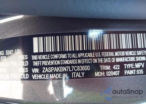 2020 Alfa Romeo Stelvio Ti Sport Awd из США, поврежденный, VIN ZASPAKBN7L7C83600